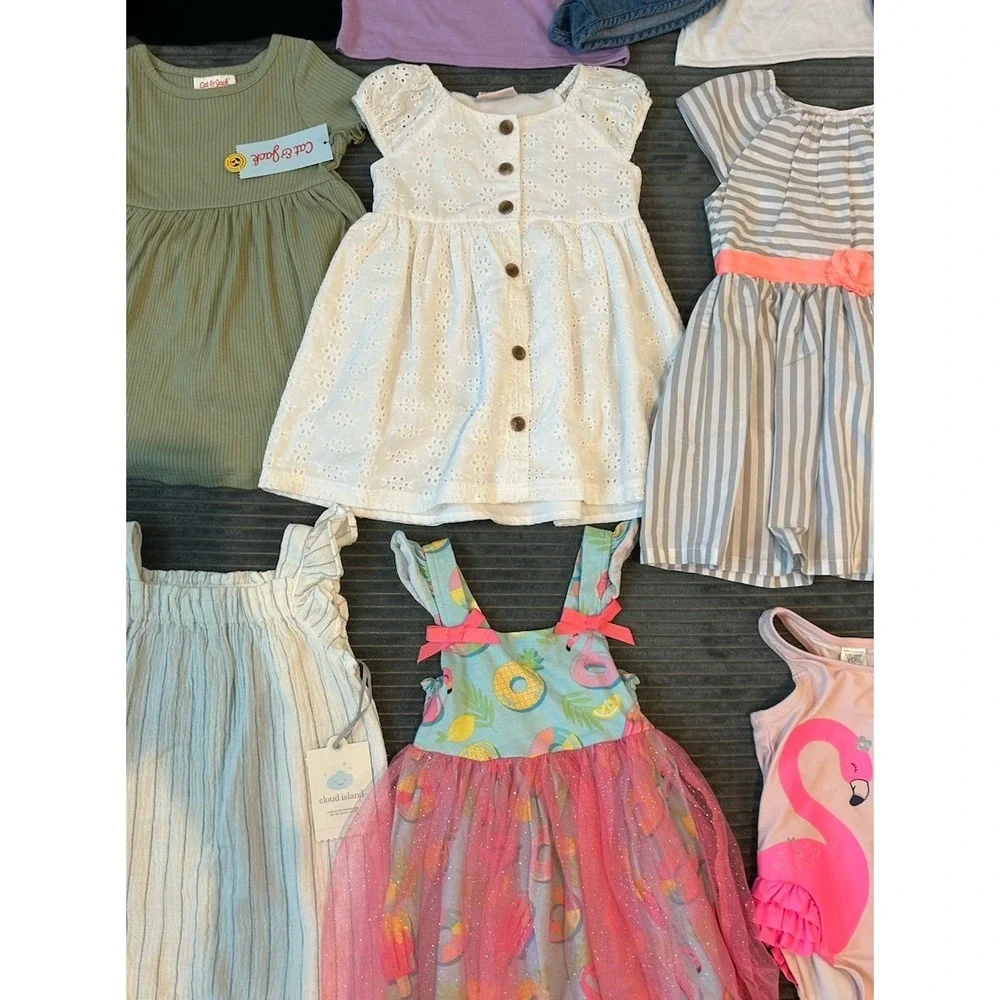 Huge Lot Baby Girls Clothes 18 24 Months NEW & EUC Summer Carters Dress Shorts